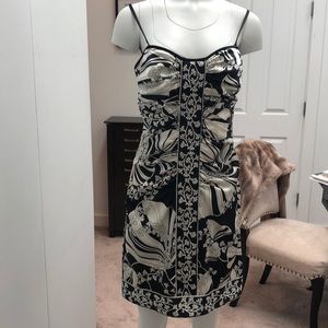 Black and cream cocktail dress